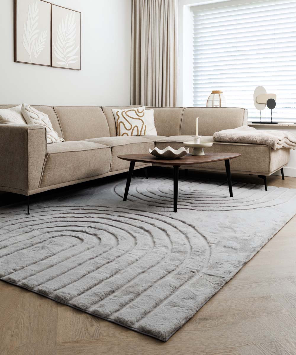 Tapeso Fluffy vloerkleed Carvy lichtgrijs B: 230 cm, D: 330 cm