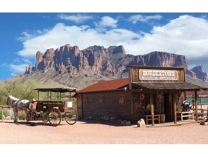 Fototapete PAPERMOON WILDE WESTEN-NATUR LANDSCHAFT SALOON PFERD BERGE TAPETE , bunt, B:3m L:2,23m, Vlies, Tapeten, Fototapete