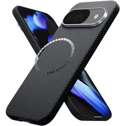 Techsuit Aramid Fiber MagSafe (Google Pixel 9, Google Pixel 9 Pro), Smartphone Hülle, Schwarz