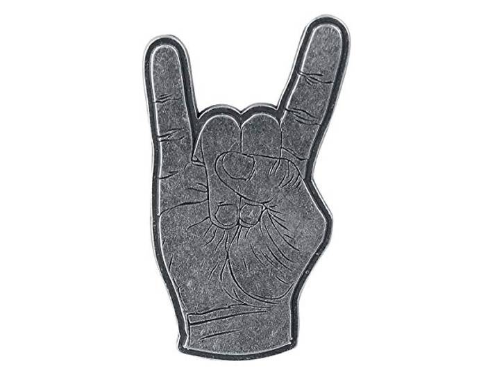 Devil Horns Devil Horns Speld grijs zinklegering Biker, Muziek, Rock wear