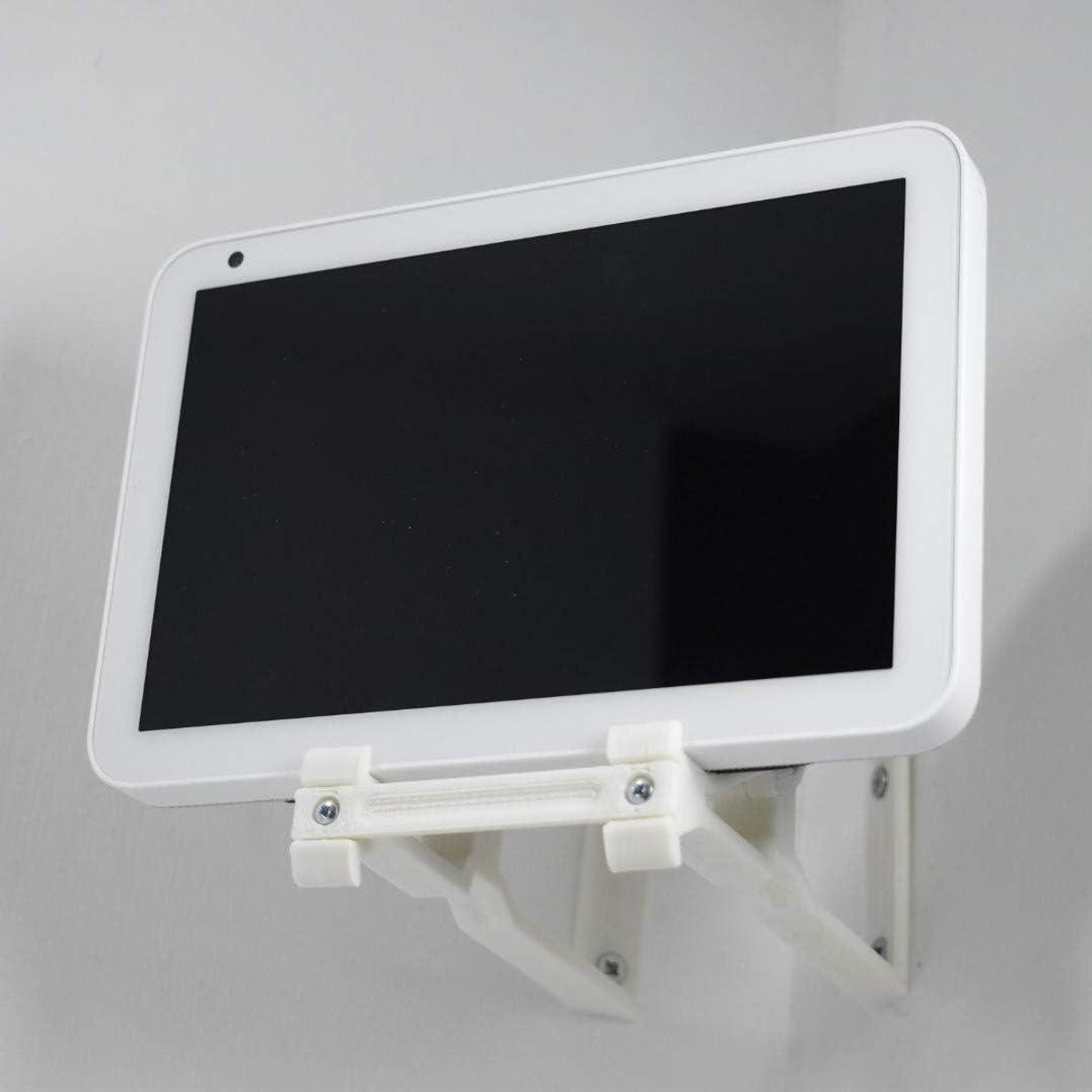 Verstelbare wandhouder voor Echo Show 8, multifunctionele hoekmuurbeugel, wit