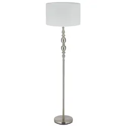 Relaxdays Stehlampe Wohnzimmer beige Weiß,Silber