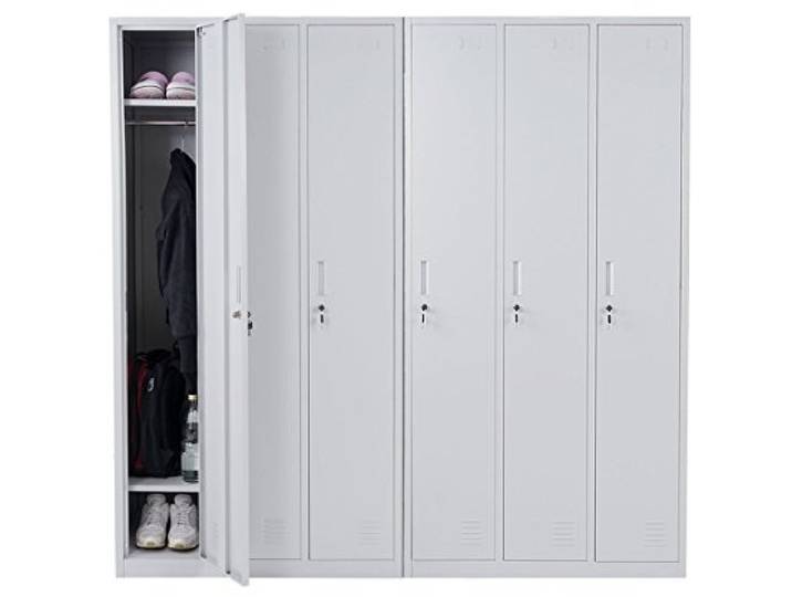 Mendler Schließfach Boston T829 Metall 6 Fächer (2x3 Türen) - grau