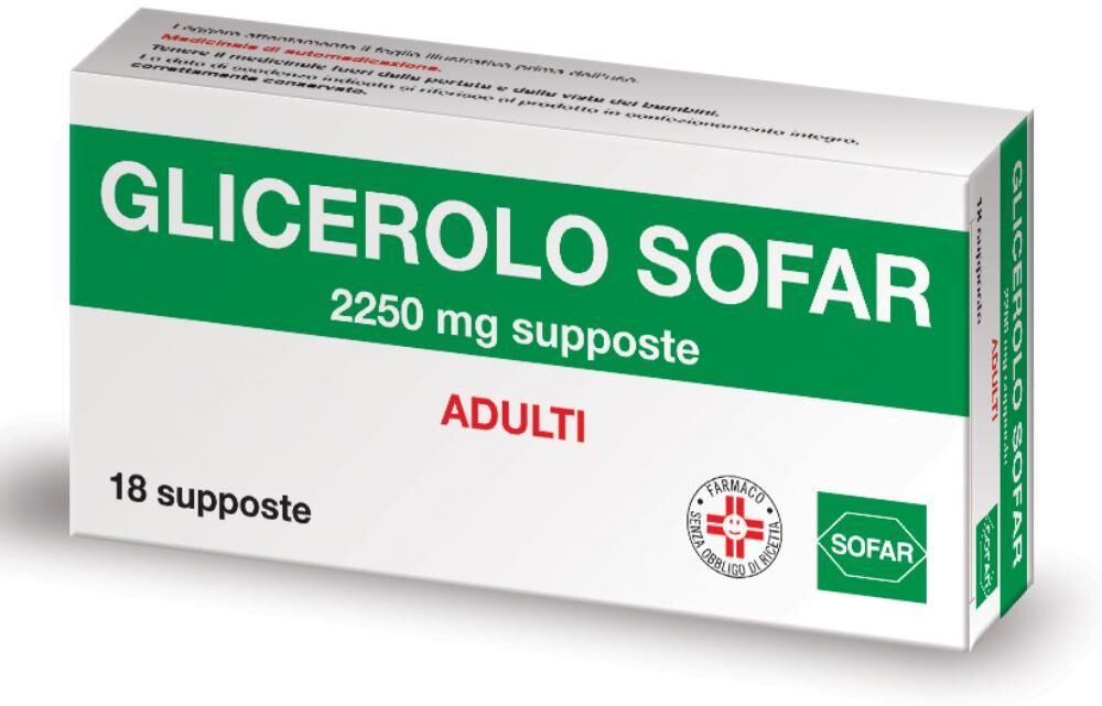 ALFASIGMA SpA Alfasigma, Glicerolo Adulti 2250 mg Supposte, 18 Pezzi