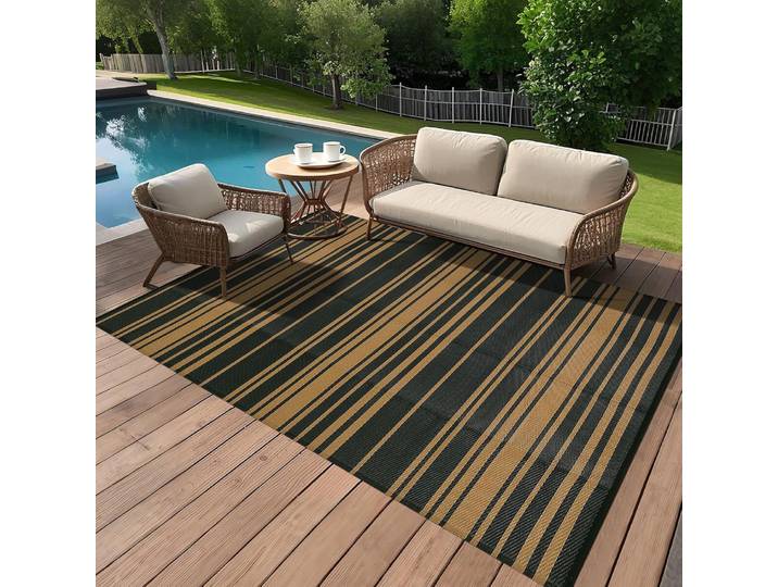 VIKAMA imperméable Portable jardin tapis extérieur Double face tapis extérieur Camping caravane tapis moderne à carreaux tapis extérieur