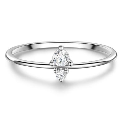 Solitärring GLANZSTÜCKE MÜNCHEN "GSM443" Gr. 58, silber, Fingerringe, Damen, 58, 1,3mm, aus Sterling Silber