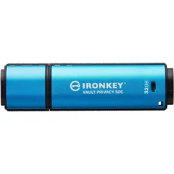 Kingston IronKey Vault Privacy 50C (32 GB, USB-C), USB Stick, Blau