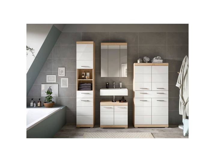 Badezimmer Lambada 4-tlg. ca. 171 cm Eiche/Weiß