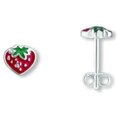 Paar Ohrhänger ONE ELEMENT "Erdbeere Ohrringe Ohrstecker aus 925 Silber", silber, Ohrringe, Damen, Kinder, Silber 925 (Sterlingsilber), Kleines Statement – persönlich, stilvoll, alltagstauglich