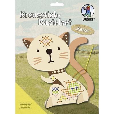 URSUS Sticken Kreuzstich-Bastelset Katze