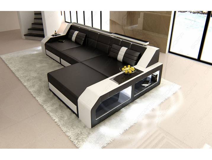 Couch Arezzo L-Form in Leder