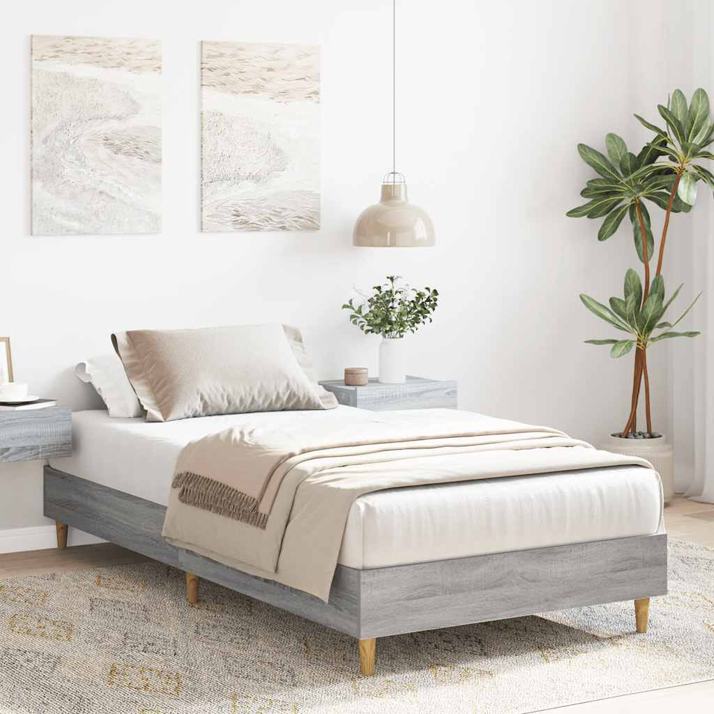 Alpen Home Bed Frame No Mattress Engineered Wood Grey Sonoma 102 x 203cm