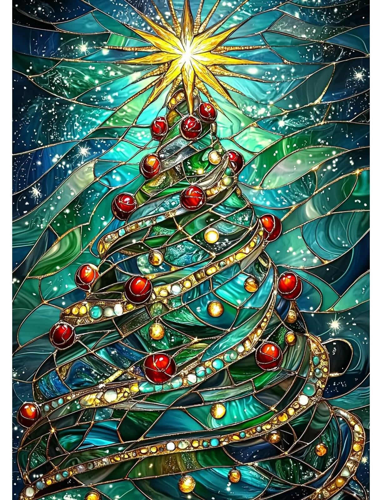 Diamond Painting Set Kerstboom Multicolour 30 x 40 cm