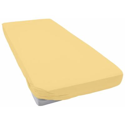Bettlaken ESTELLA "Feinjersey", gelb (quitte), L:200cm, Jersey, Obermaterial: 100% Baumwolle, Bettlaken, Bettlaken, Rundumgummi