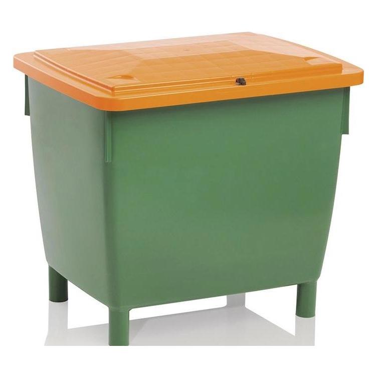 Craemer Streugutbehälter L945xB725xH930 mm 400 l HD-PE grün/orange ohne Entnahmerutsche (81015550)