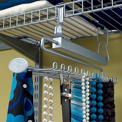 ClosetMaid 24-Hook Sliding Tie & Belt Rack Wire Shelving Accessory