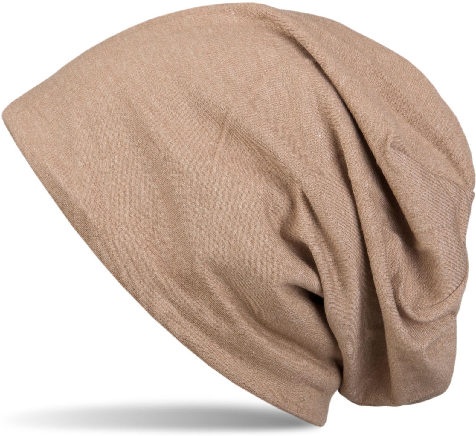 Beanie STYLEBREAKER "Unifarbene Beanie Mütze mit Fleece", Herren, braun (hellbraun), 50% Viskose CV. 50% Polyester PES., Modisch, Mützen Beanie