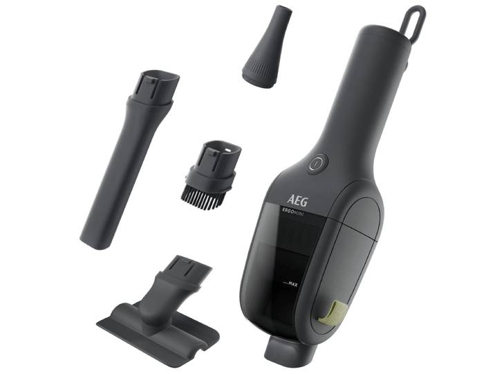AEG Akku-Handstaubsauger AH1EM10DG , schwarz (dunkelgrau), Akkusauger, nur 0,55 kg leicht, mit praktischer Blasfunktion, Akku-Handstaubsauger