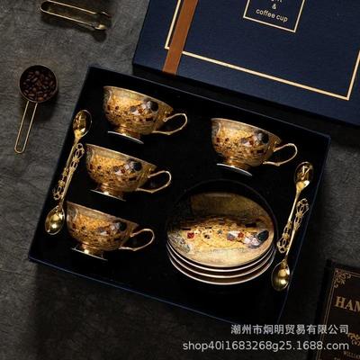 Uplifted Finds European Bone China Tea Cup Saucer And Spoon Set Afternoon Tea Gift 4 Cup 4 Plate 4 Spoon