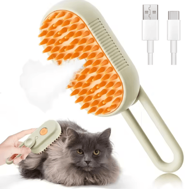 Inspire Picks SteamGroom Pro 3 in 1 Pet Brush Electric Spray Grooming Comb For Cats & Dogs brown