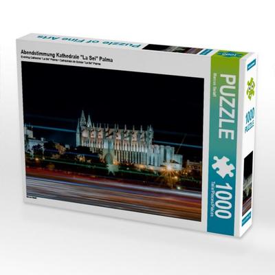 CALVENDO Puzzle Abendstimmung Kathedrale 'La Seu' Palma 1000 Teile Puzzle quer | 1000 Teile Lege-Größe 64 × 48 cm Foto-Puzzle für glückliche Stunden