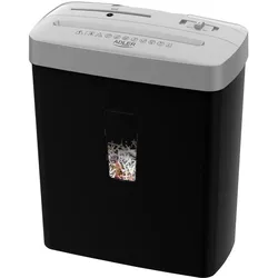 Adler AD 1037 Aktenvernichter P-4, Dokumentenschredder für Büro und Homeoffice, 6 Blatt A4, 13 L Behälter, Kreditkarten, CD/DVD, Rücklauf, Schwarz Silber