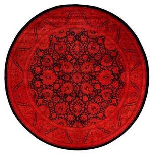 Overton "Fine Vibrance, One-of-a-Kind Hand-Knotted Area Rug - Orange, 8' 1"" x 8' 1"" - 8' 1"" x 8' 1"""