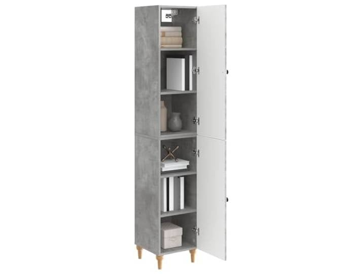 KTHLBRH Schrank-Set 2 Stück grau Beton Technisches Holz, modernes Design, für den Innen- und Außenbereich