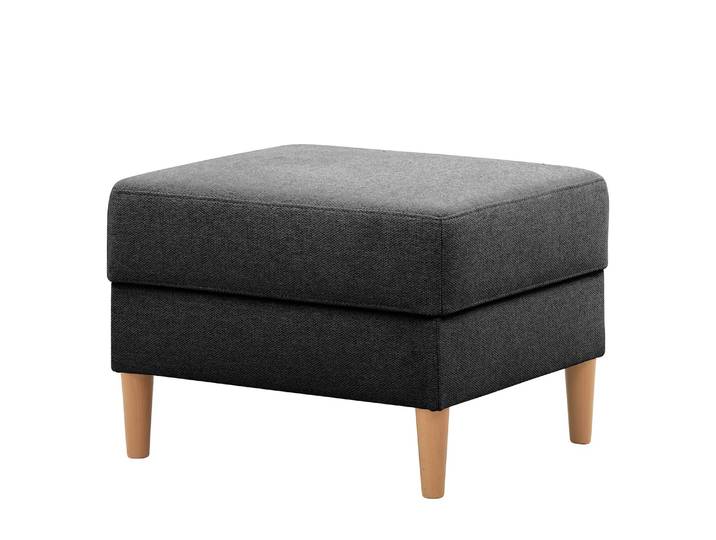Polsterhocker Kaavi I 66 x 45 x 56cm Grau/Anthrazit Webstoff Deran: Anthrazit