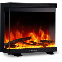 KAMINIO Elektrokamin LEA - Elektrischer 3-in-1 Kamin mit Panoramaview, Heizung, 3D-Flammeneffekt, 12 Flammenfarben, Fernbedienung  - 24 Zoll