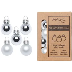 25 Weihnachtskugeln 2cm Glas Christbaumkugeln Weihnachtsbaumkugeln silber