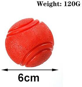 Quick Pick Pro Elastic Dog Chew Ball Rubber Pet Training Ball For Teeth Cleaning & Interactive Play red m