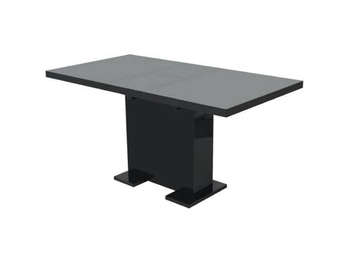 Todiikf Esstisch Ausziehbar Hochglanz-Schwarz MDF 120-150x80x75 cm Flexibler Küchentisch für kleine Räume im Esszimmer, verlängerbare Tischplatte aus robustem MDF mit Stahlgestell.