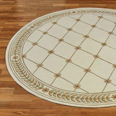 Touch of Class "Fleurette Round Rug 7'6"" Round, 7'6"" Round, Ivory"