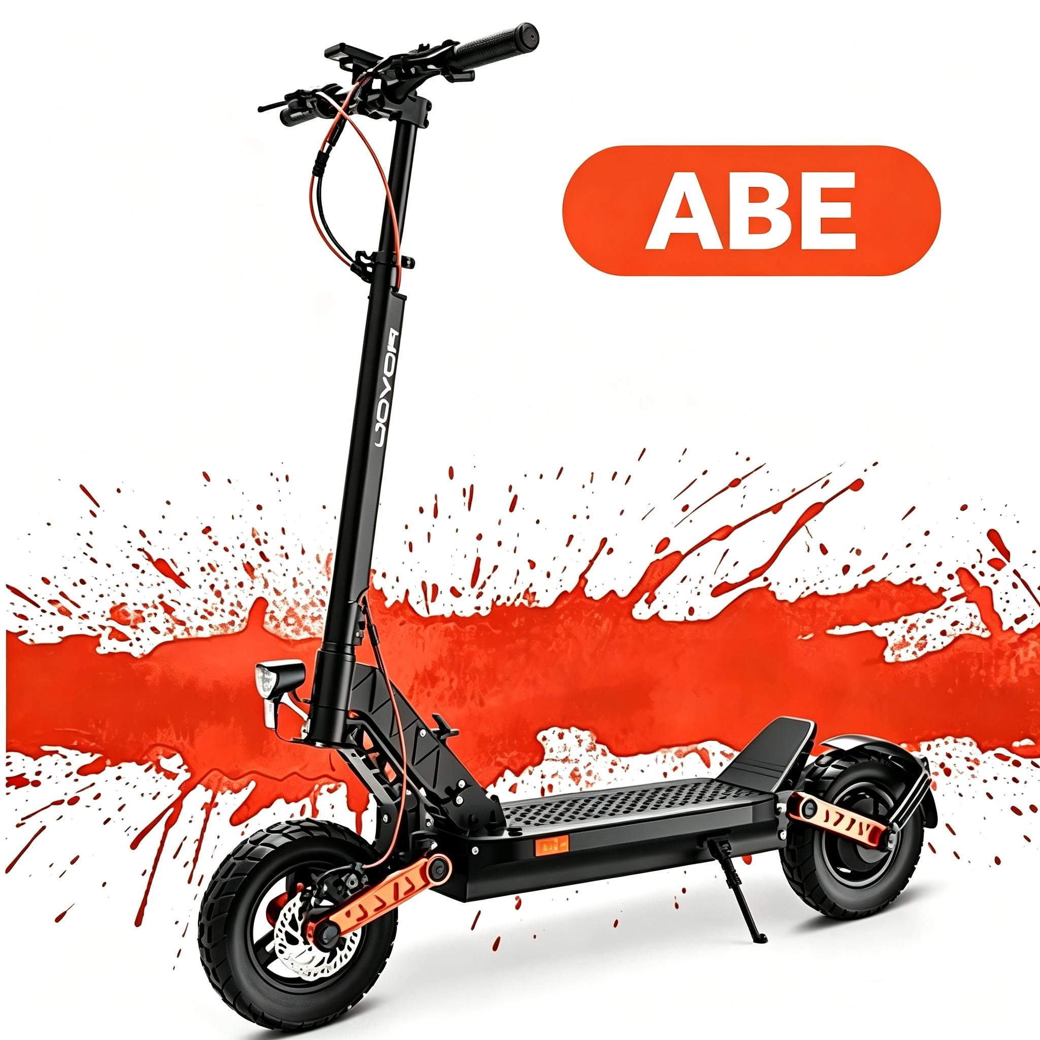 S5 Elektro-Tretroller mit ABE-Zulassung 20 km/h, 48V 13Ah, 500W,max. 120 kg Zuladung, 10-Zoll-verbreiterte aufblasbare Offroad-Reifen, LED-Beleuchtung