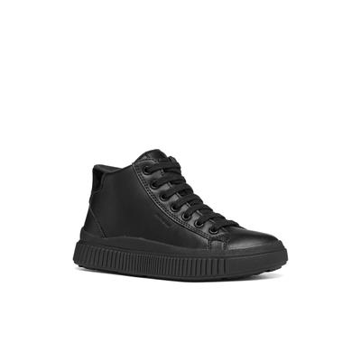 Sneaker GEOX "J LAQUINNY GIRL B AB", Mädchen, Gr. 34, schwarz, Synthetik, Schuhe Sneaker, Cupsole Sneaker, Winterboots, Schnürboots mit TEX