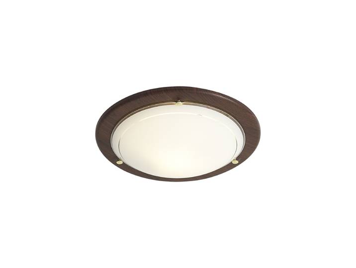 Plafonnier classique en bois de noyer avec verre blanc - Mesiac