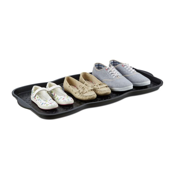Relaxdays Schoenafdruipbak, set van 10, zwart