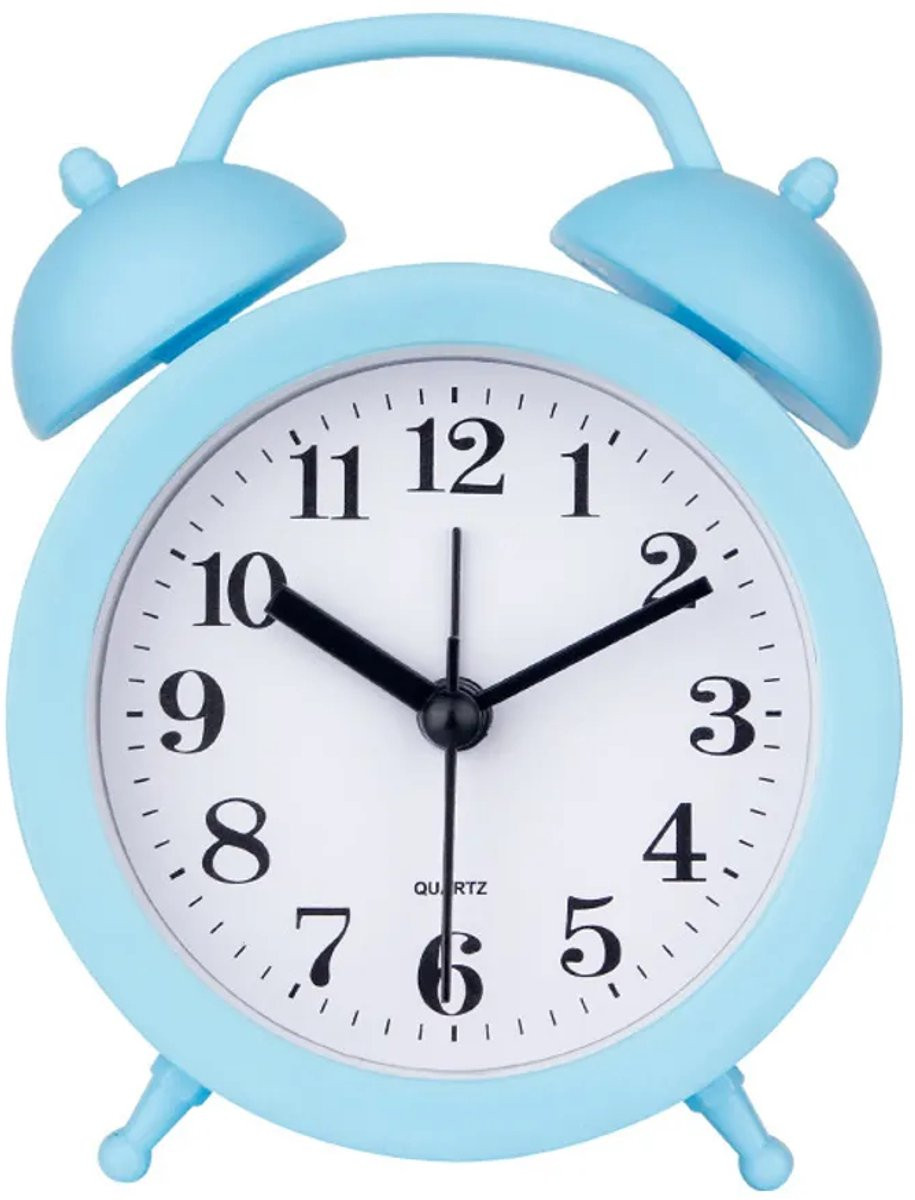 LISM Retro analoge wekker met dubbele bel, blauw