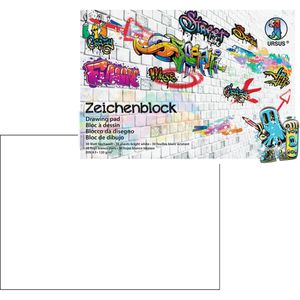 Ursus Zeichenblock 4864000 Street Art, A3, 120 g/m², weiß, geleimt, 30 Blatt