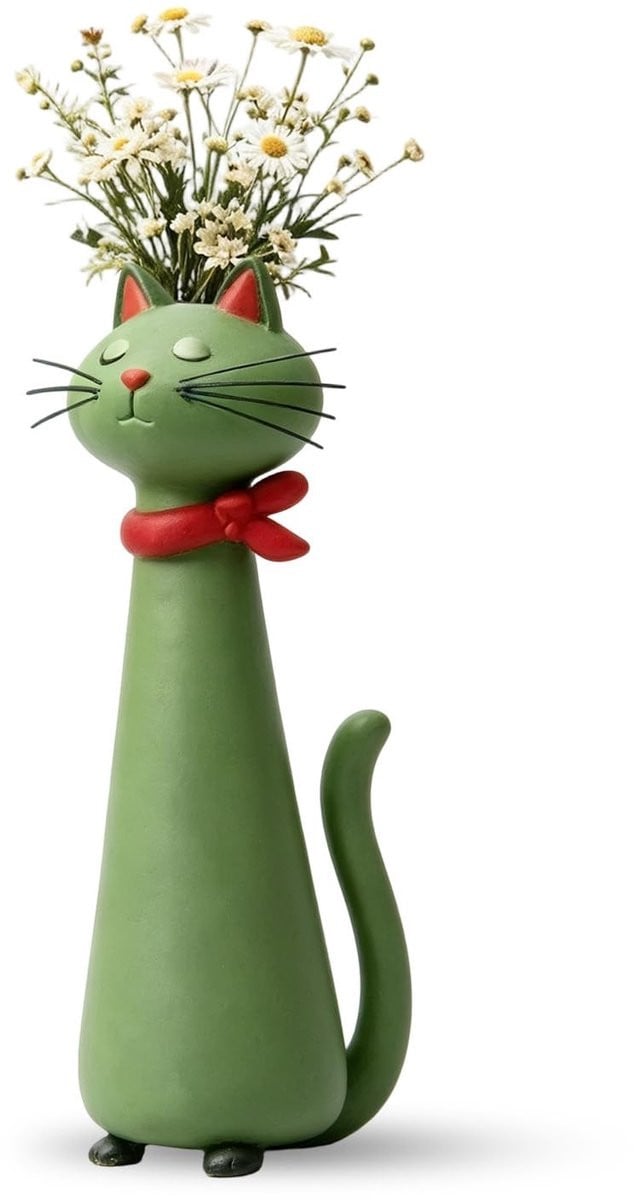 Merkloze grappige kattenbloemenvaas voor unieke decoratie