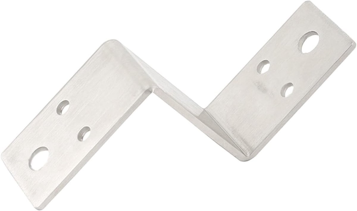 RVS Hoekverbinder in R-vorm, Verstevigde hoekverbinder voor kasten en meubels, 60mm