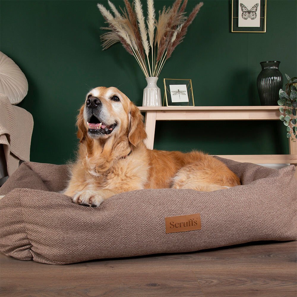 Scruffs Seattle - Luxury Dog & Cat Bed Sienna Brown 25cm H x 90cm W x 70cm D
