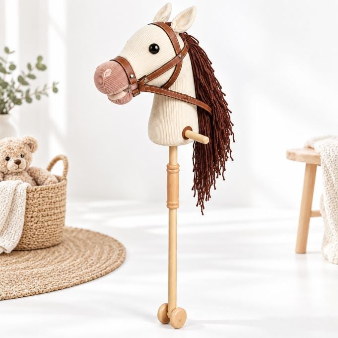 Relaxdays Stokpaard van ribfluweel