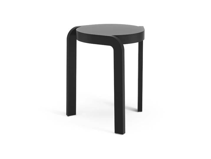 Swedese Spin runder Hocker H44 cm Esche schwarz glasiert, Ø32x44 cm
