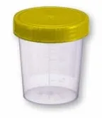 Heinz Herenz Medizinbedarf GmbH Urinbecher 100 ml gelber Schraubdeckel, einzeln steril verpackt (250 Stück) 1131203