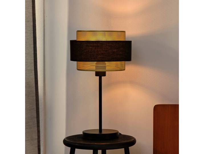 OSRAM Nachttischlampe Decor Hornet, schwarz, für Wohn- / Esszimmer, Textil / Stoff / Seide, Modern, Tischlampe