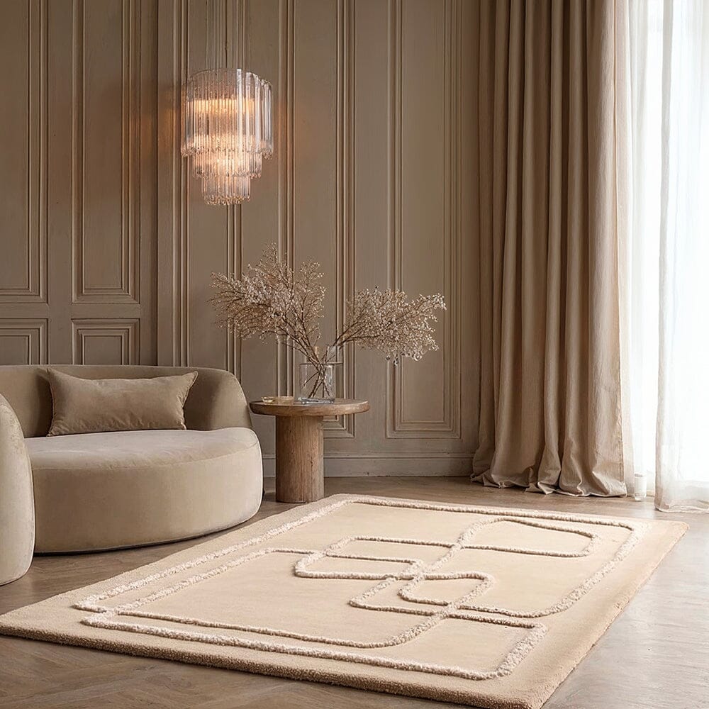 Cordero Sand Abstract Line Rug, 200 x 300cm