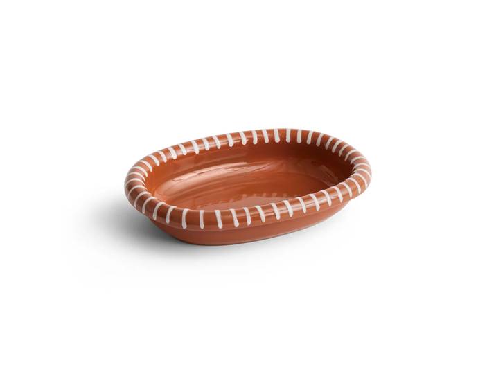 HAY - Barro Servierschale oval, S, natural with stripes