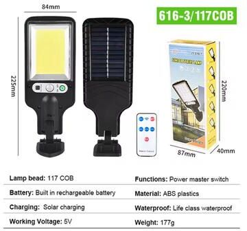 Inspired Living SolarPro Outdoor Motion Sensor LED Street Light Waterproof Solar Street Light With 3 Lighting Modes 117cob 4pcs